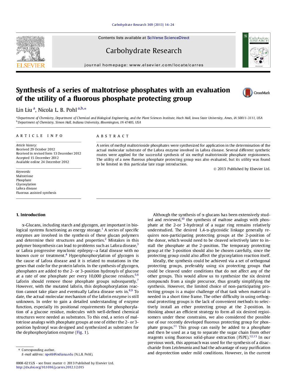 Synthesis of a series of maltotriose phosphates with an evaluation of the utility of a fluorous phosphate protecting group