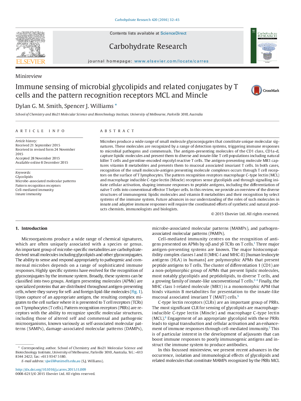 Immune sensing of microbial glycolipids and related conjugates by T cells and the pattern recognition receptors MCL and Mincle