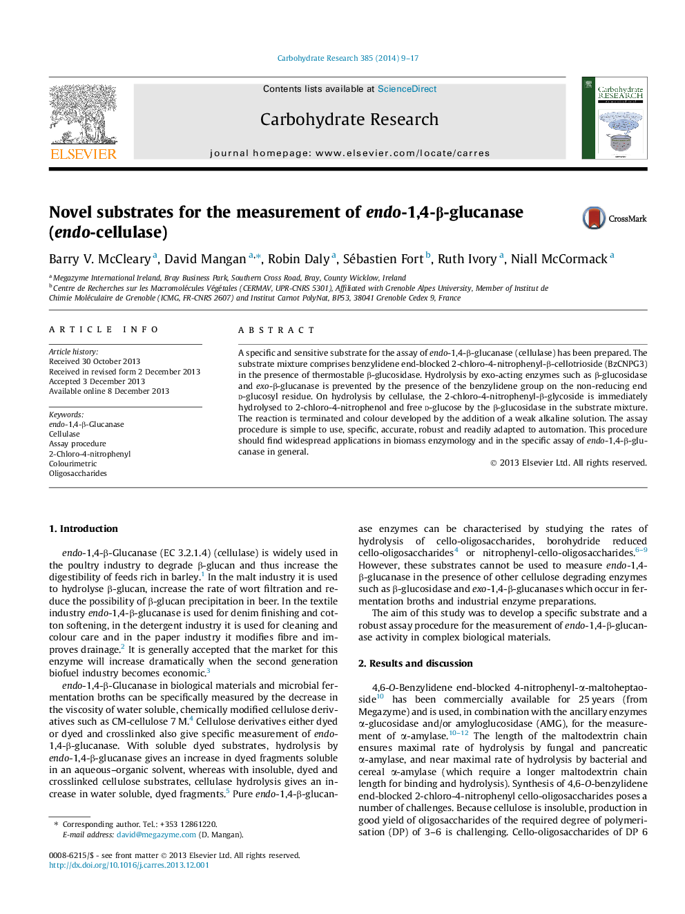 Novel substrates for the measurement of endo-1,4-β-glucanase (endo-cellulase)