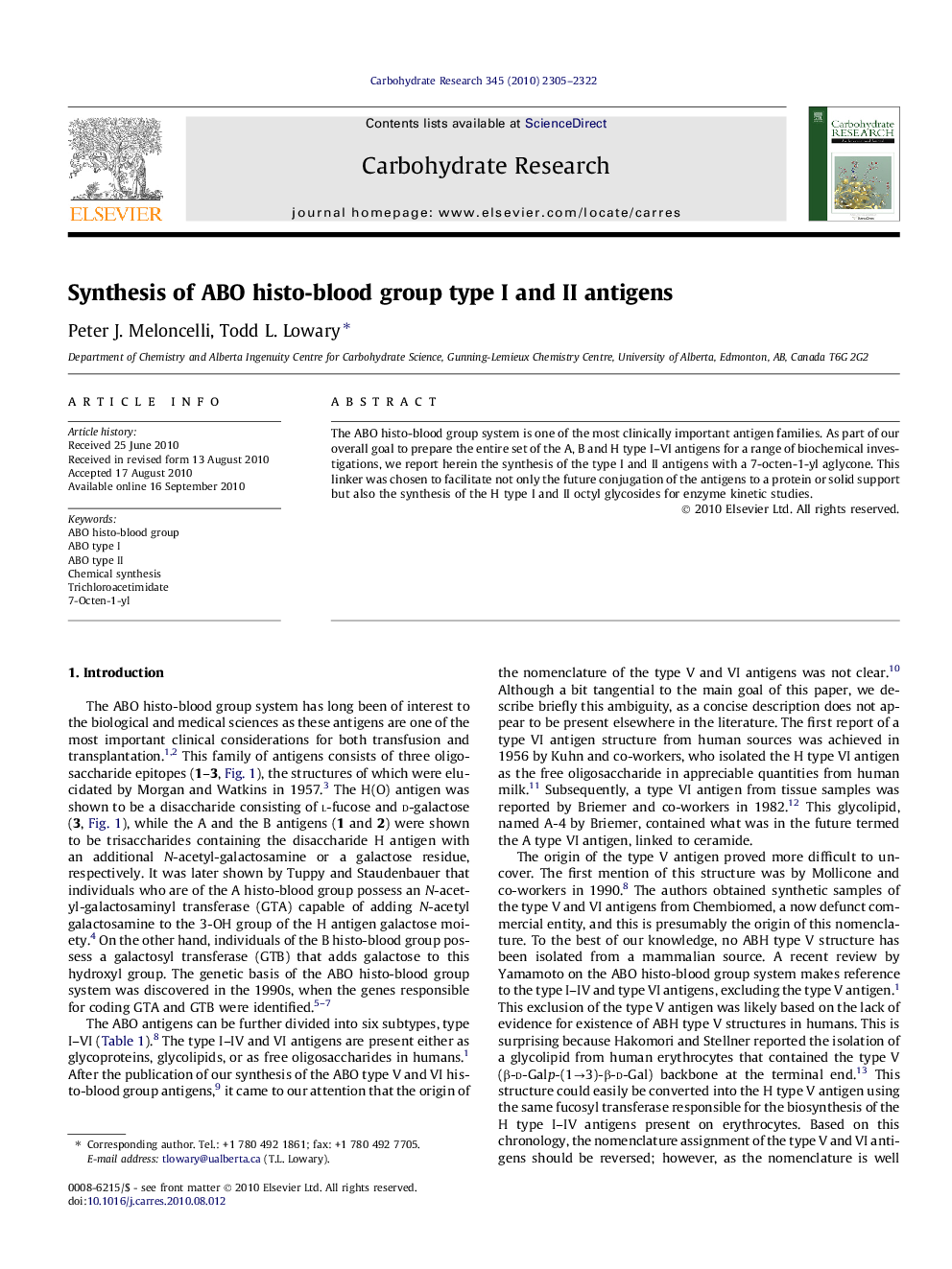 Synthesis of ABO histo-blood group type I and II antigens