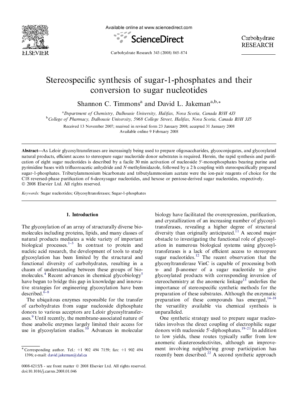 Stereospecific synthesis of sugar-1-phosphates and their conversion to sugar nucleotides