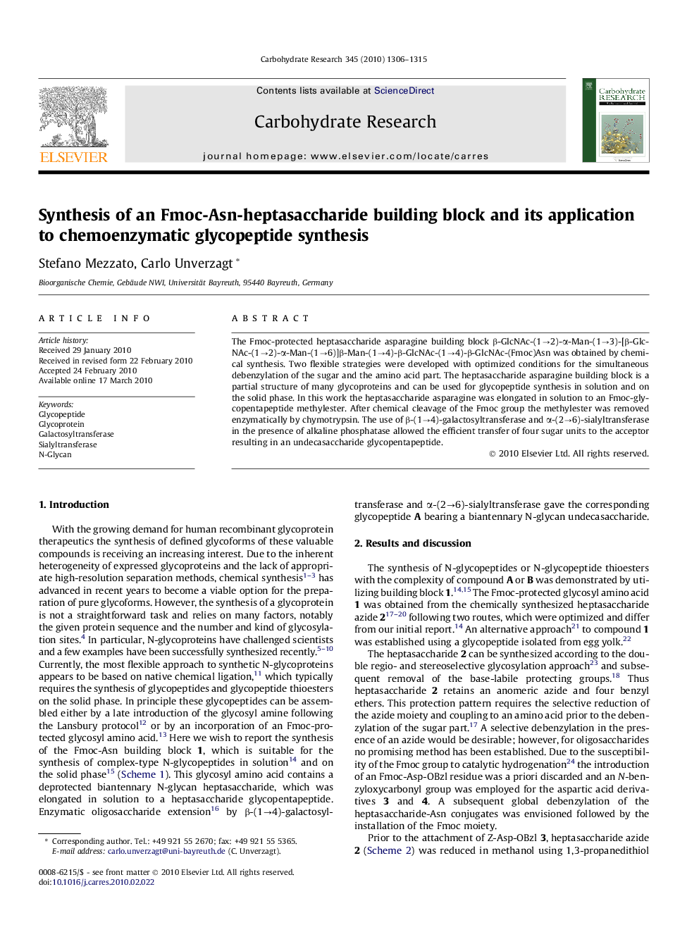 Synthesis of an Fmoc-Asn-heptasaccharide building block and its application to chemoenzymatic glycopeptide synthesis