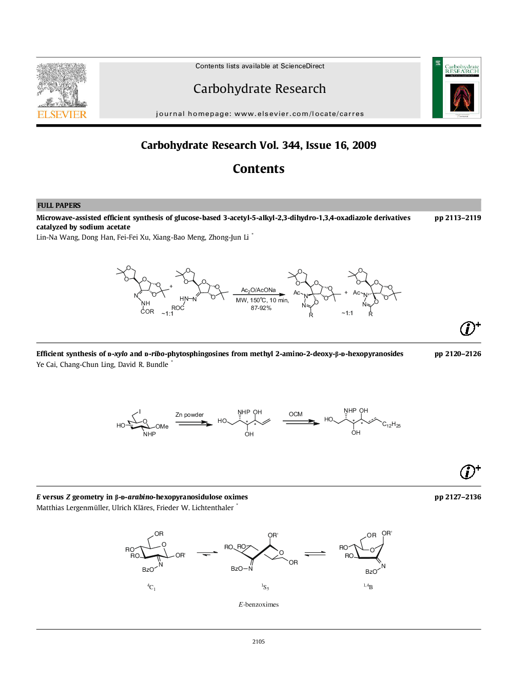 Graphical contents list