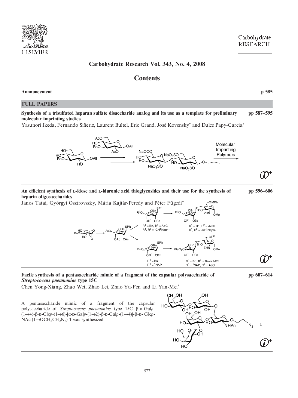 Graphical contents list