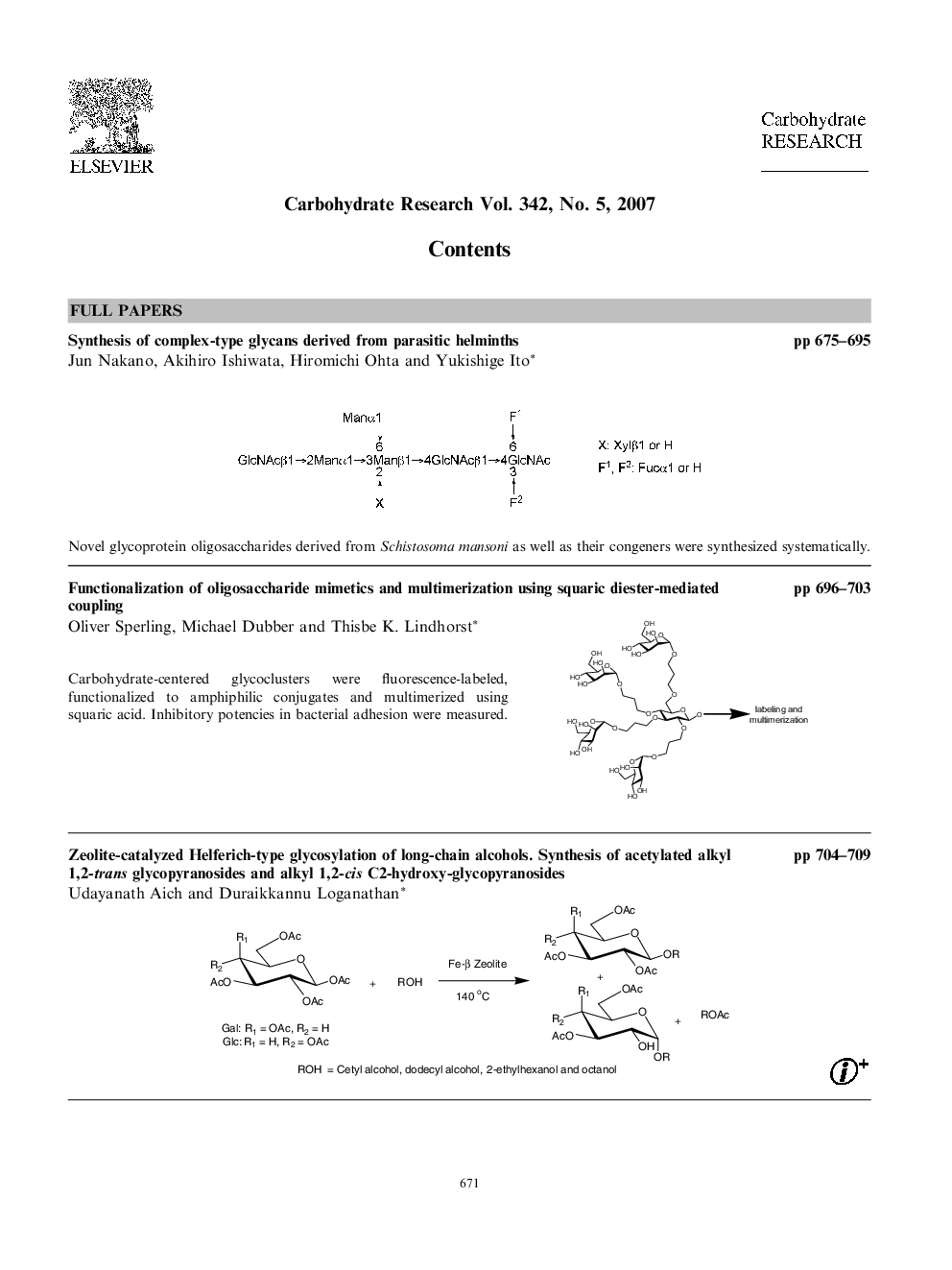 Graphical contents list