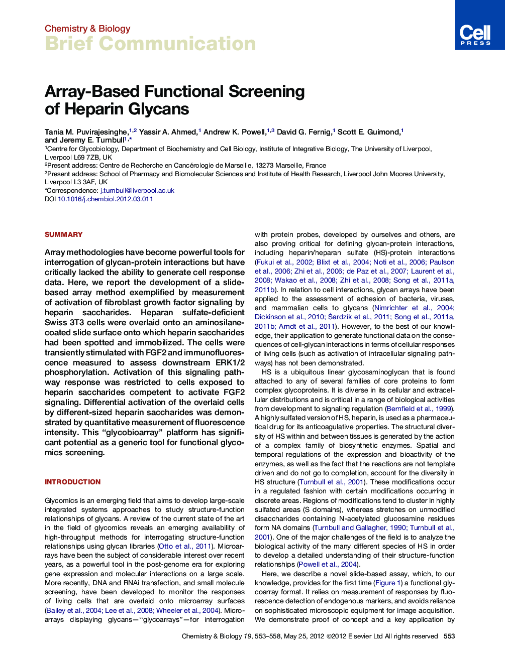 Array-Based Functional Screening of Heparin Glycans