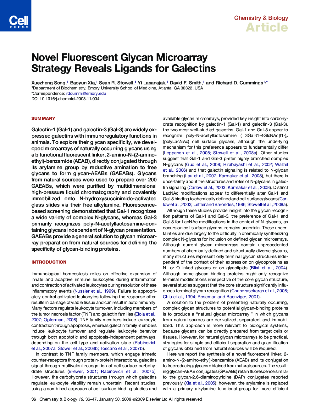 Novel Fluorescent Glycan Microarray Strategy Reveals Ligands for Galectins