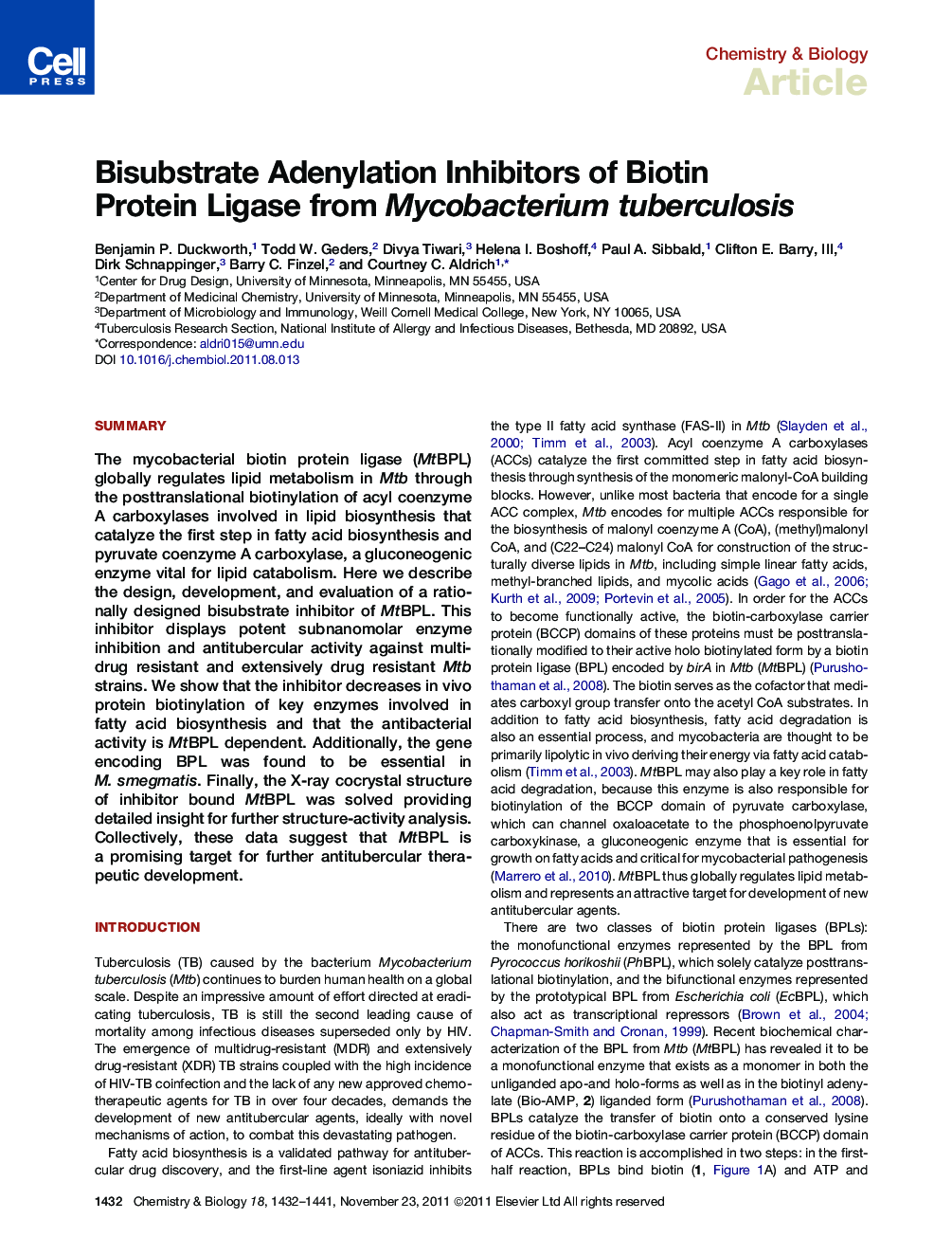 Bisubstrate Adenylation Inhibitors of Biotin Protein Ligase from Mycobacterium tuberculosis