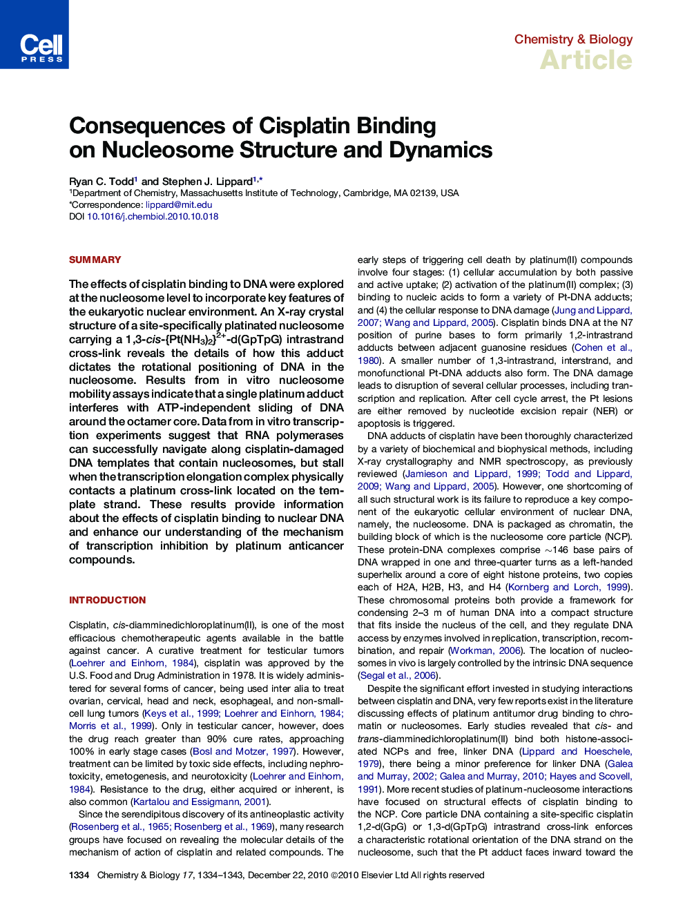 Consequences of Cisplatin Binding on Nucleosome Structure and Dynamics