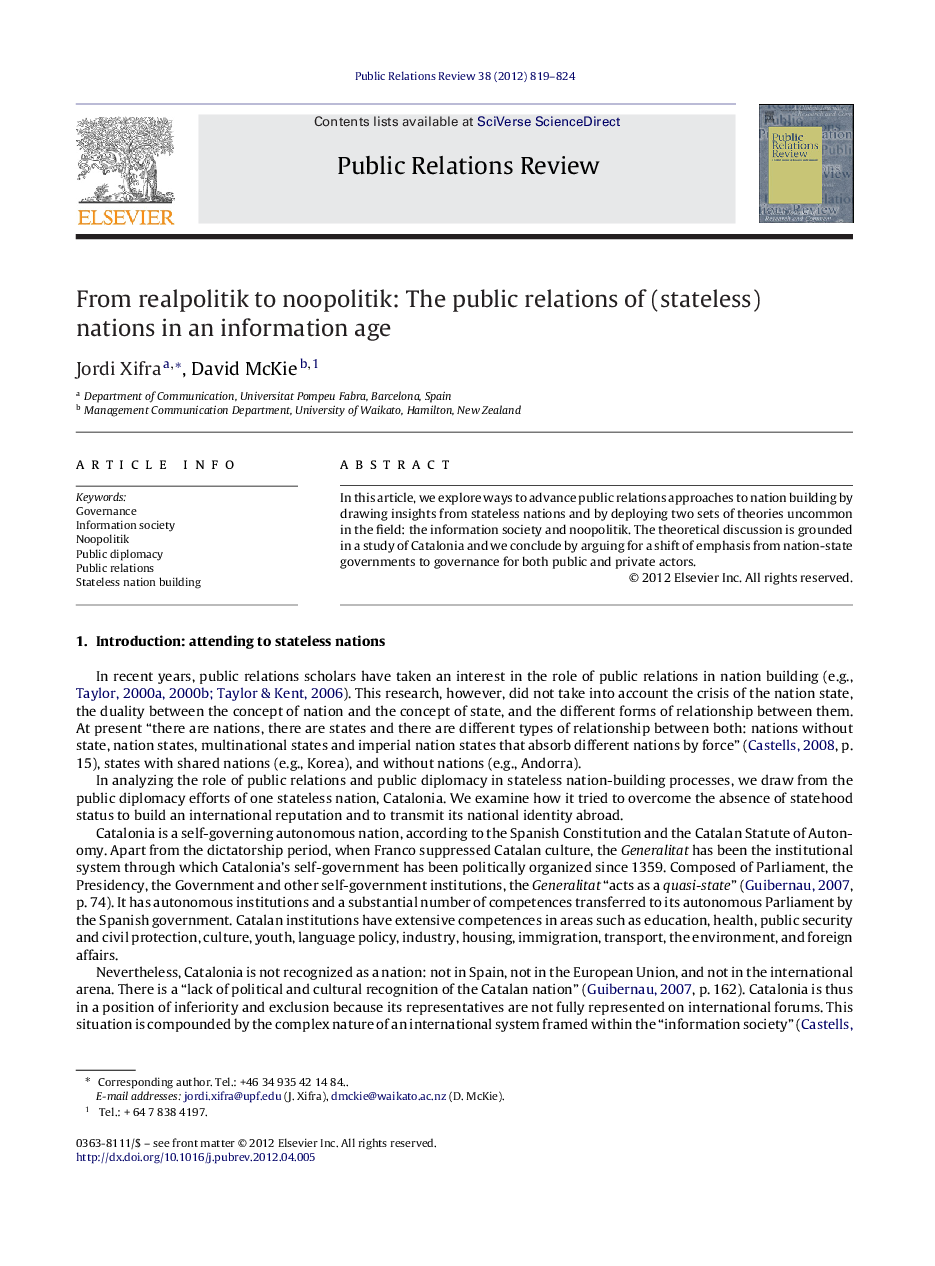 From realpolitik to noopolitik: The public relations of (stateless) nations in an information age