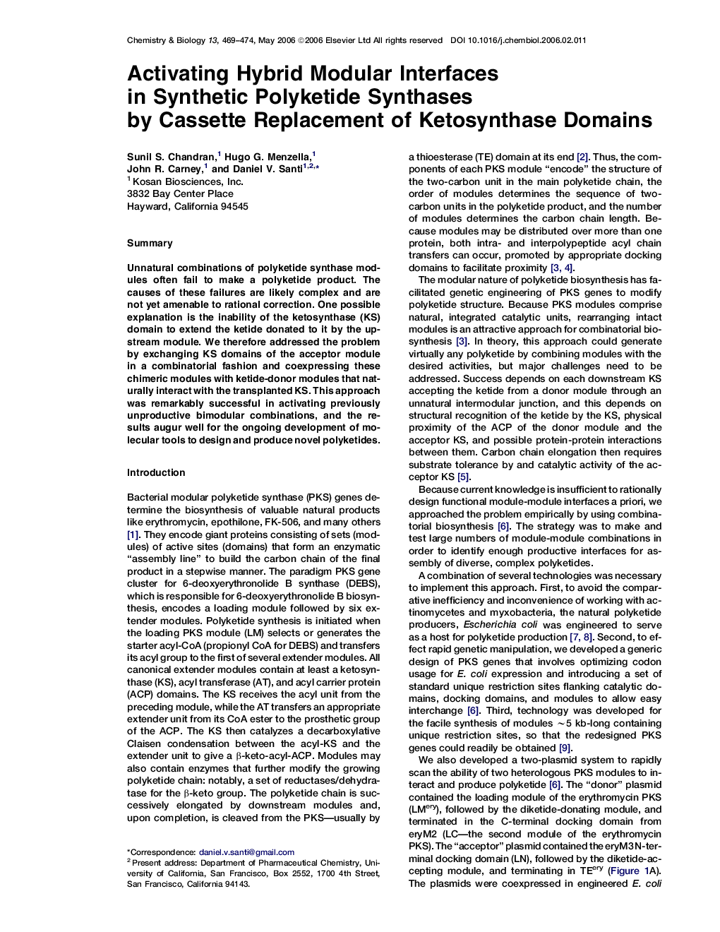 Activating Hybrid Modular Interfaces in Synthetic Polyketide Synthases by Cassette Replacement of Ketosynthase Domains