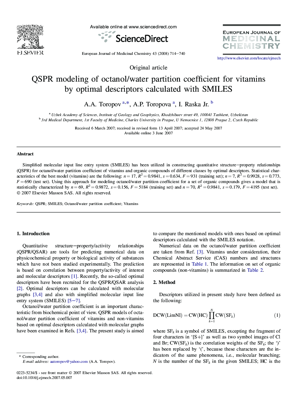 QSPR modeling of octanol/water partition coefficient for vitamins by optimal descriptors calculated with SMILES