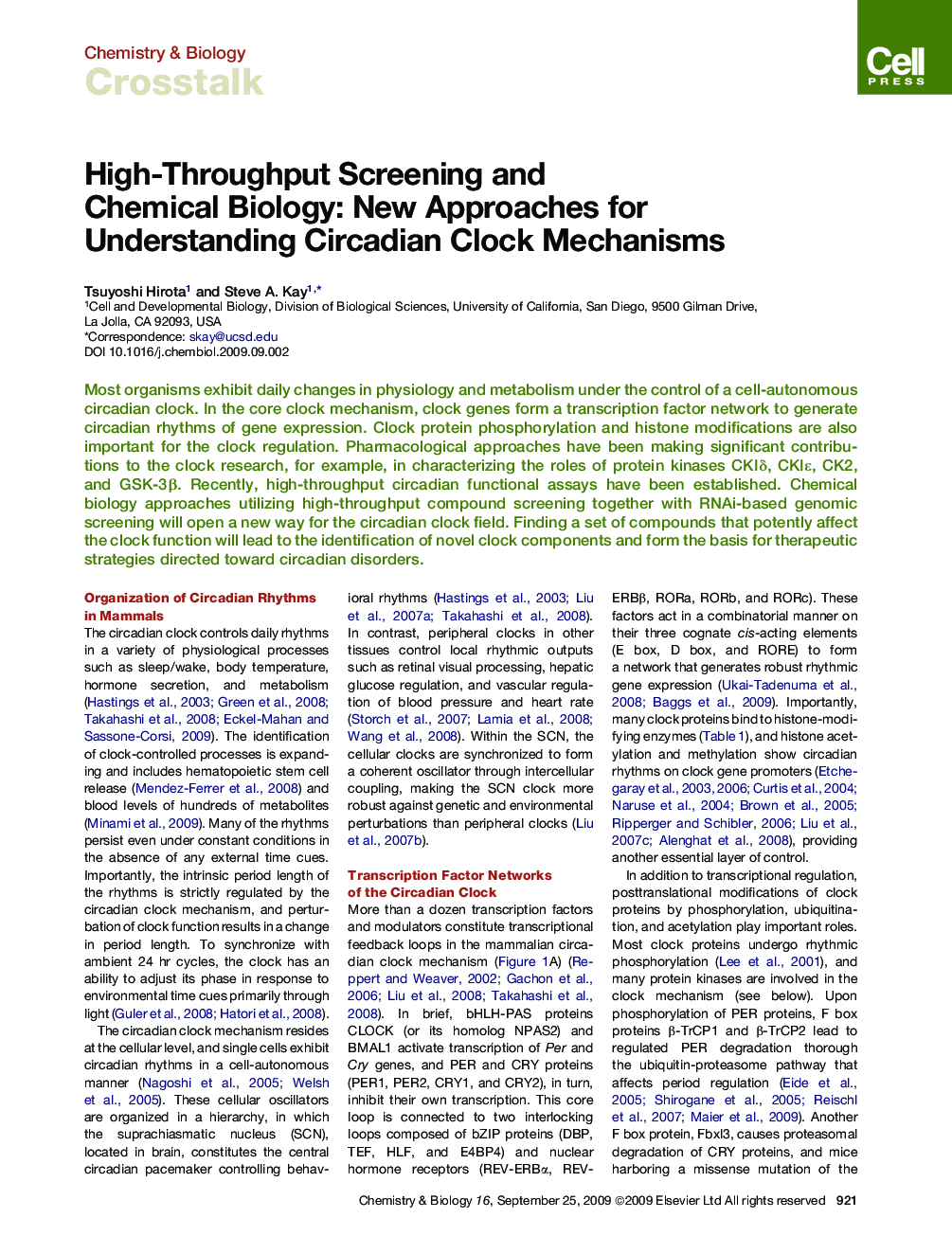 High-Throughput Screening and Chemical Biology: New Approaches for Understanding Circadian Clock Mechanisms