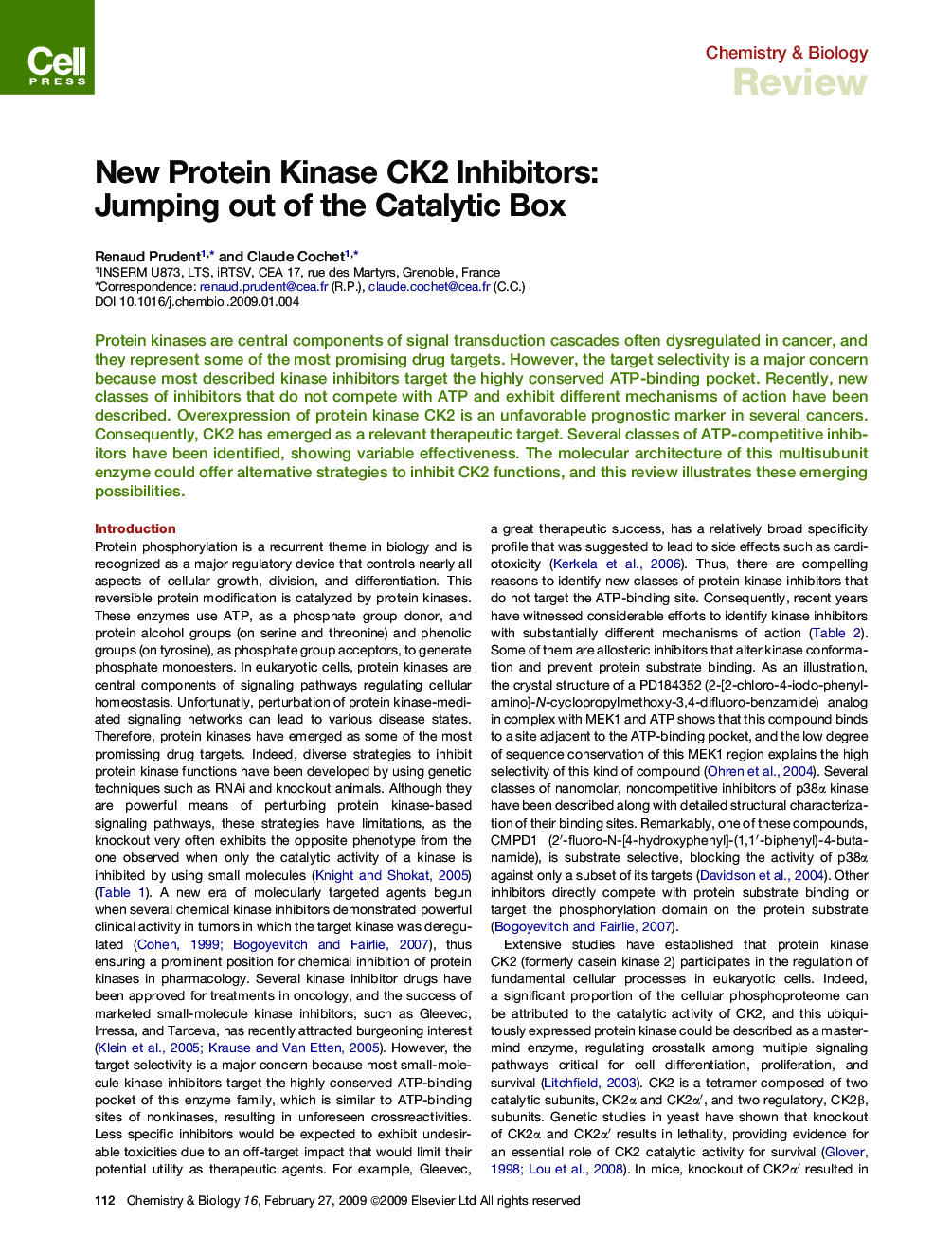 New Protein Kinase CK2 Inhibitors: Jumping out of the Catalytic Box