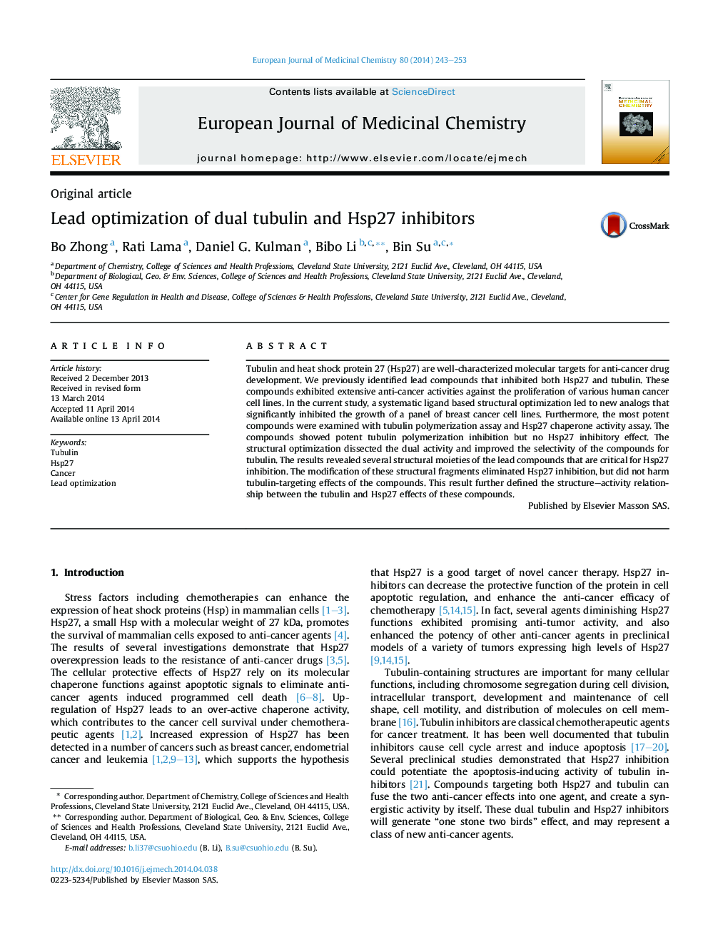 Lead optimization of dual tubulin and Hsp27 inhibitors