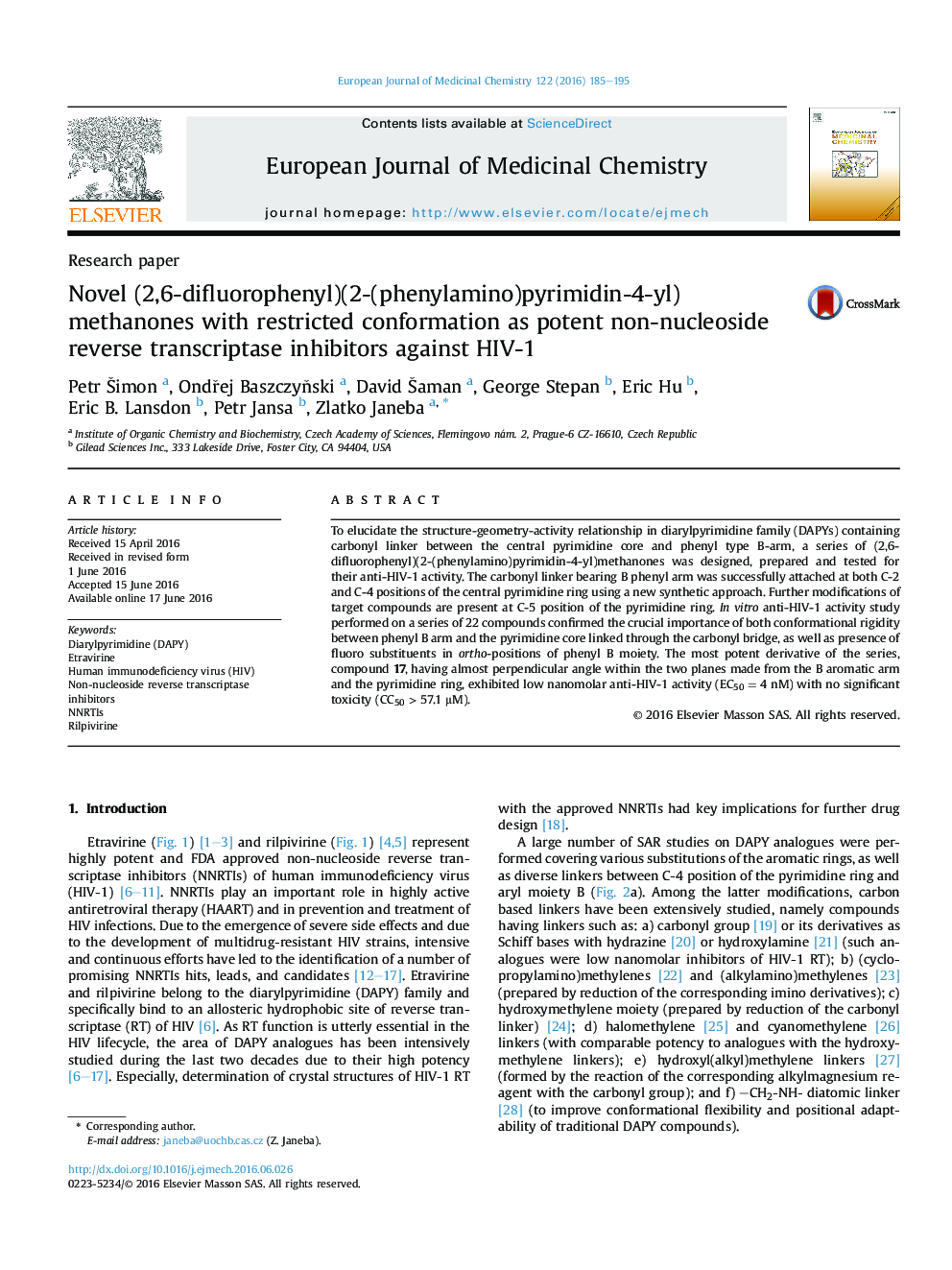 Novel (2,6-difluorophenyl)(2-(phenylamino)pyrimidin-4-yl)methanones with restricted conformation as potent non-nucleoside reverse transcriptase inhibitors against HIV-1