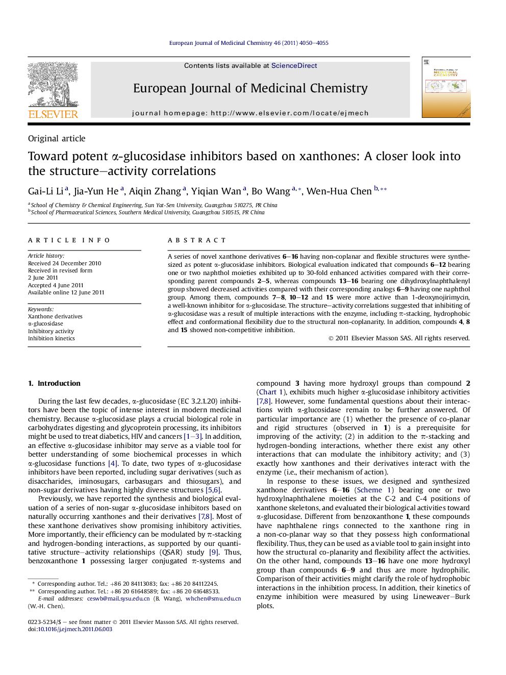 Toward potent α-glucosidase inhibitors based on xanthones: A closer look into the structure–activity correlations