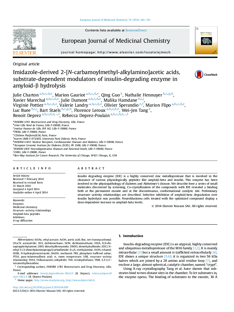 Imidazole-derived 2-[N-carbamoylmethyl-alkylamino]acetic acids, substrate-dependent modulators of insulin-degrading enzyme in amyloid-β hydrolysis