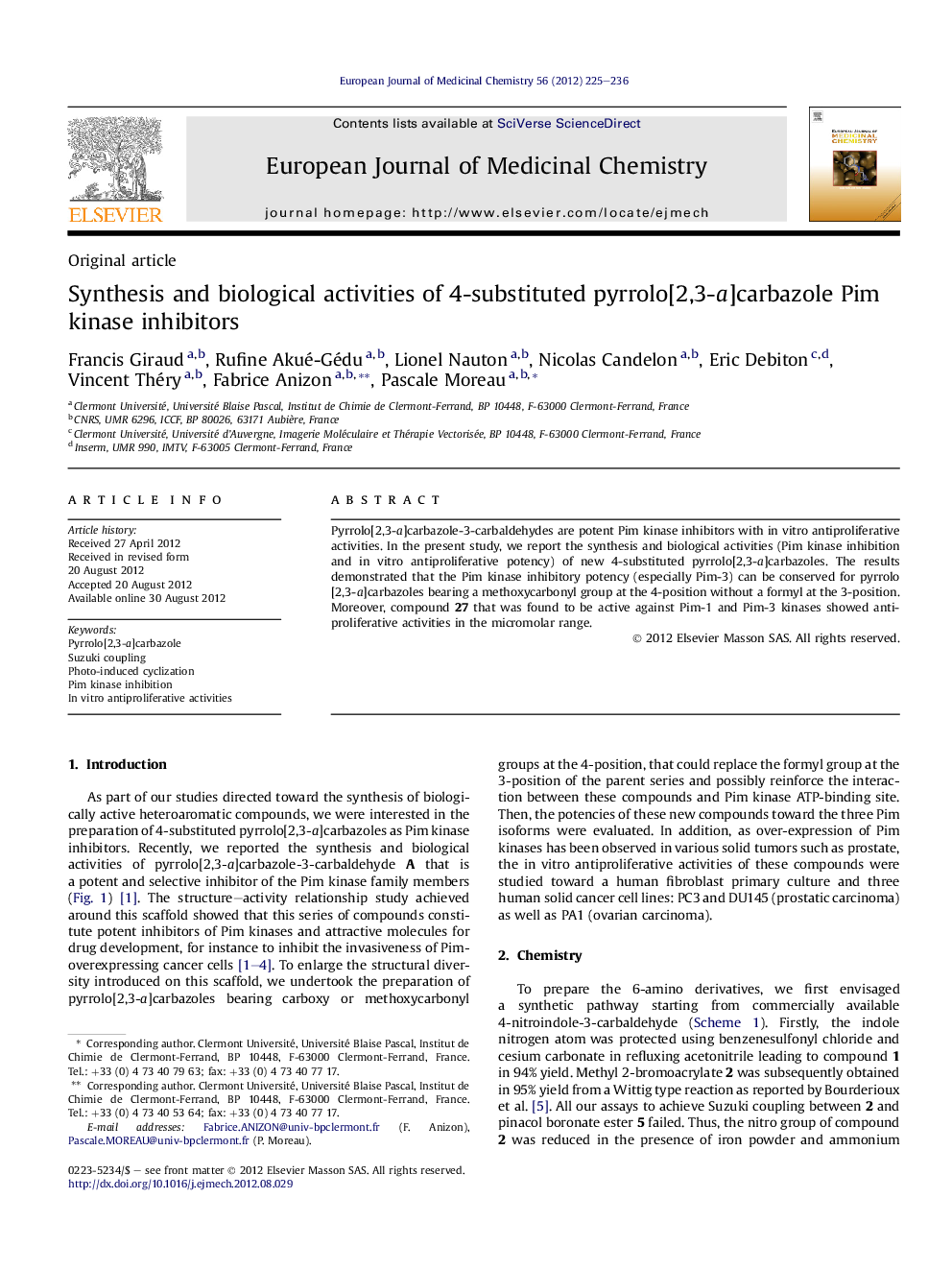 Synthesis and biological activities of 4-substituted pyrrolo[2,3-a]carbazole Pim kinase inhibitors