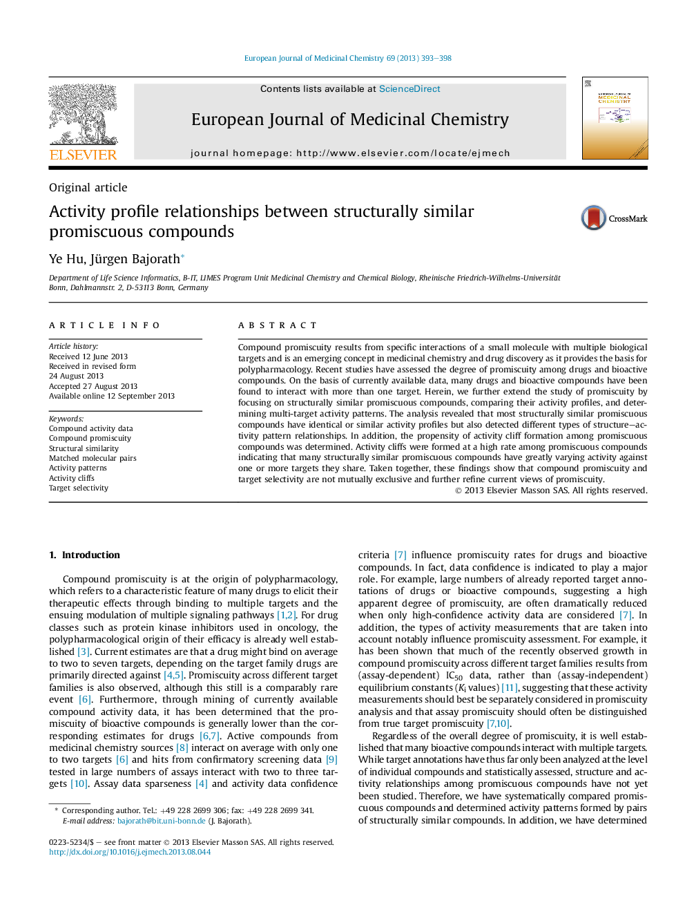 Activity profile relationships between structurally similar promiscuous compounds