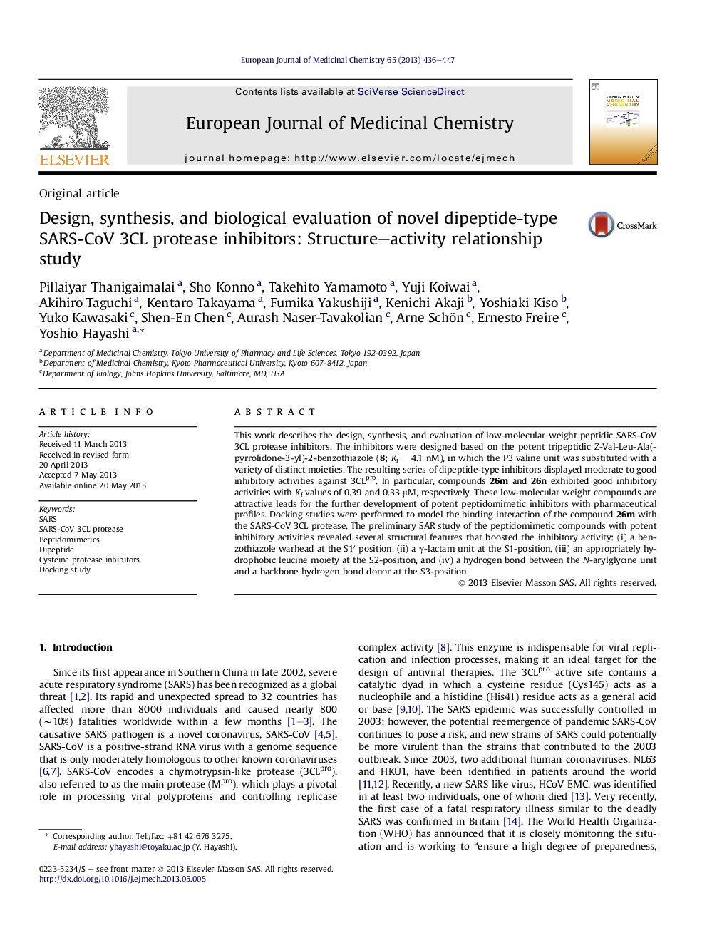 Design, synthesis, and biological evaluation of novel dipeptide-type SARS-CoV 3CL protease inhibitors: Structure–activity relationship study