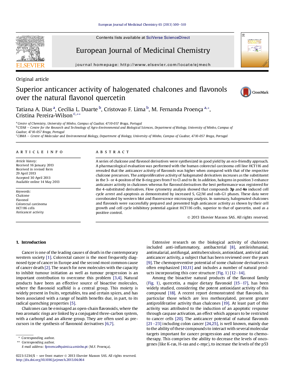 Superior anticancer activity of halogenated chalcones and flavonols over the natural flavonol quercetin