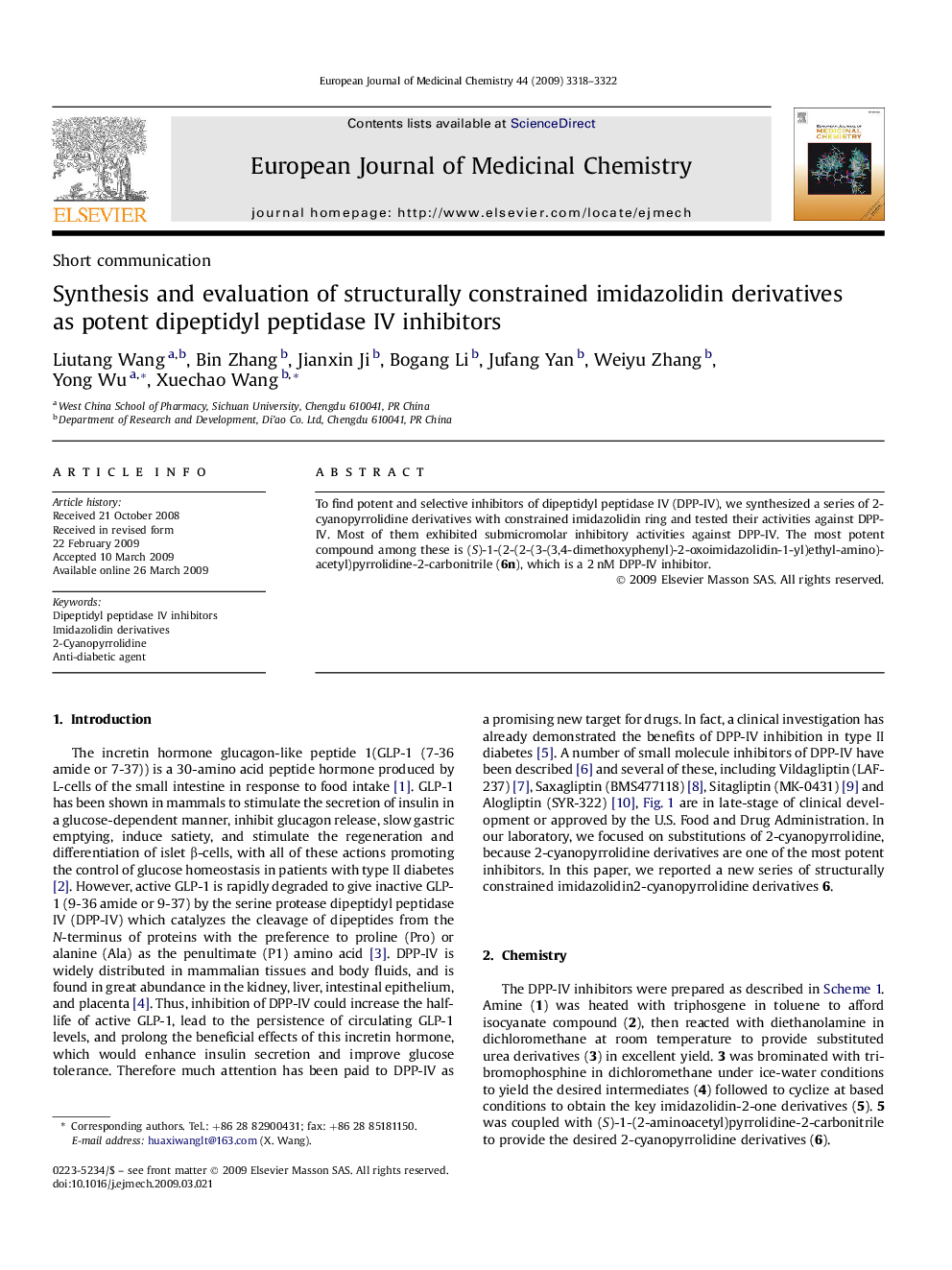 Synthesis and evaluation of structurally constrained imidazolidin derivatives as potent dipeptidyl peptidase IV inhibitors