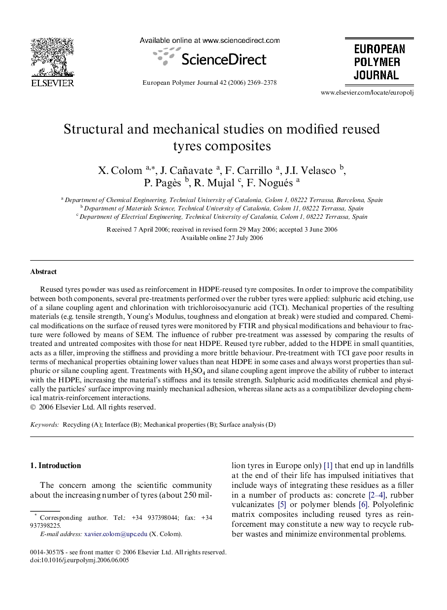 Structural and mechanical studies on modified reused tyres composites