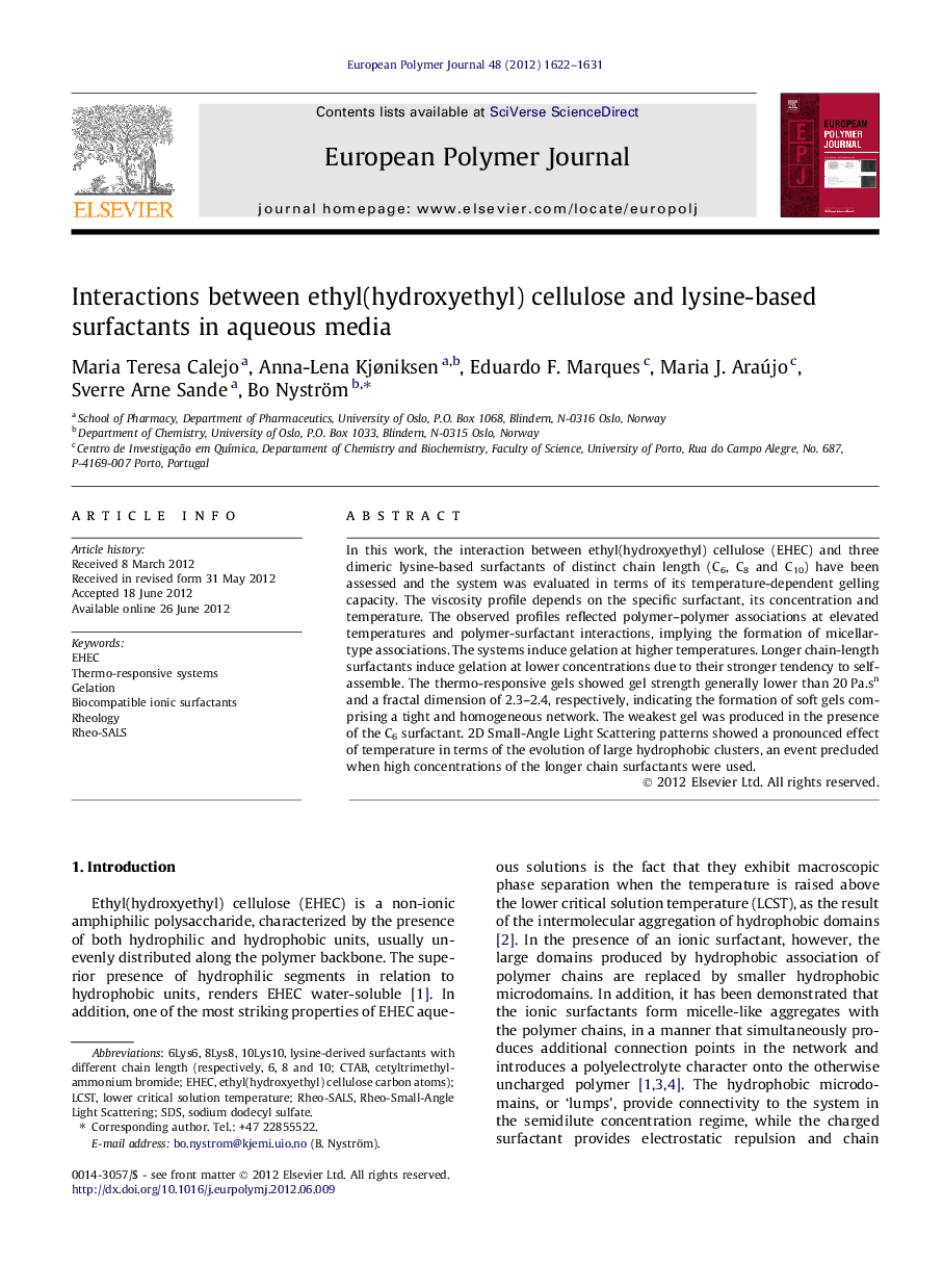 Interactions between ethyl(hydroxyethyl) cellulose and lysine-based surfactants in aqueous media