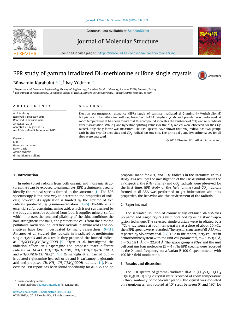 EPR study of gamma irradiated DL-methionine sulfone single crystals