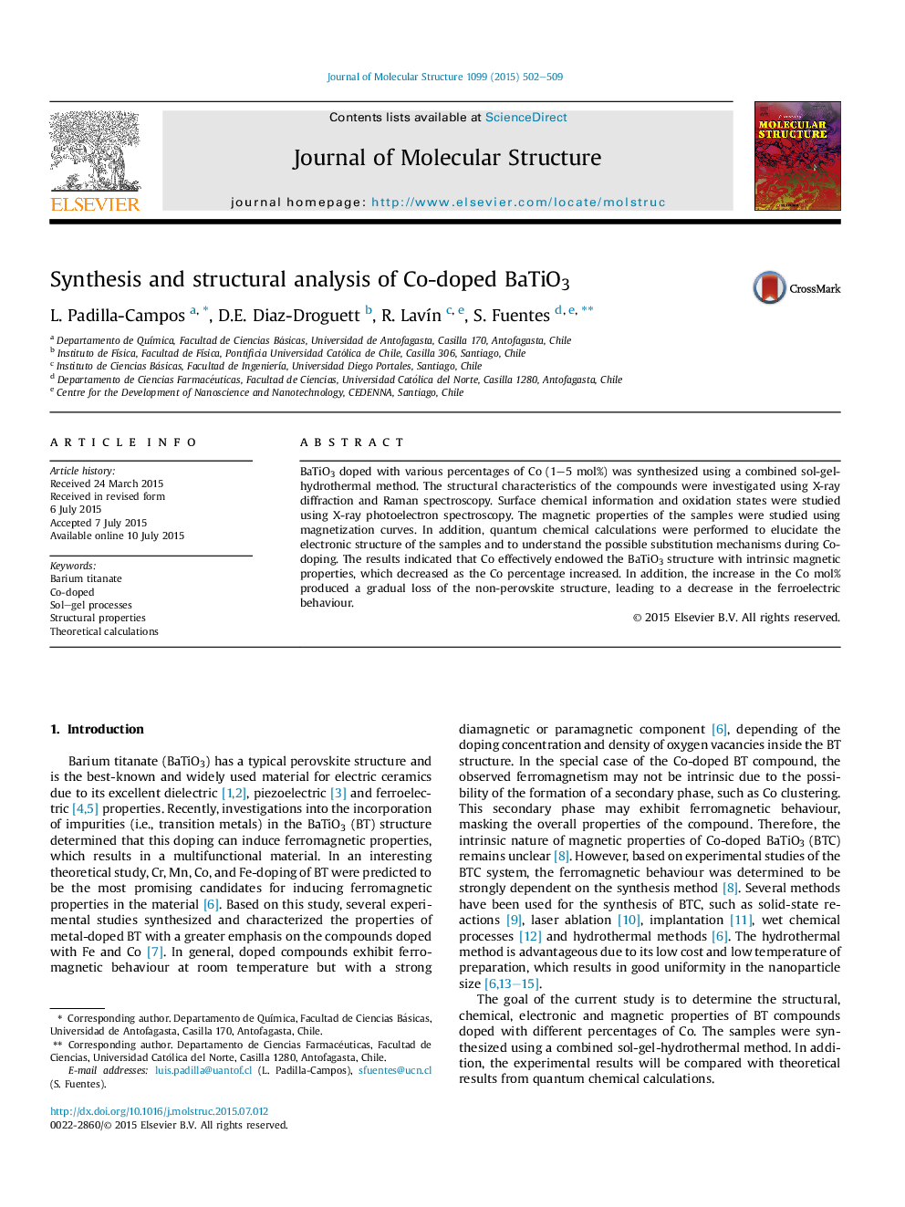 Synthesis and structural analysis of Co-doped BaTiO3