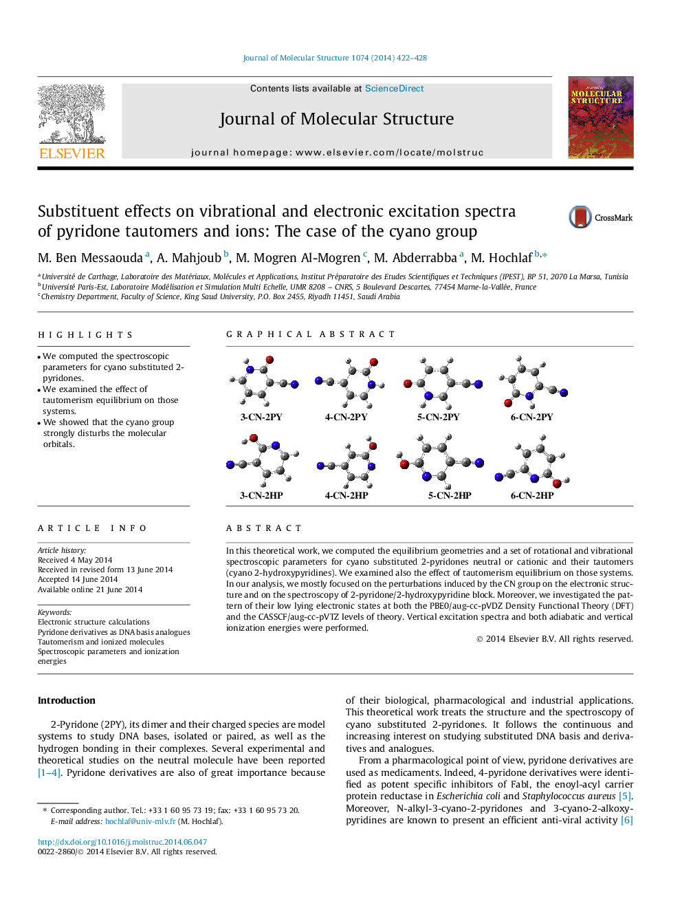 Substituent effects on vibrational and electronic excitation spectra of pyridone tautomers and ions: The case of the cyano group