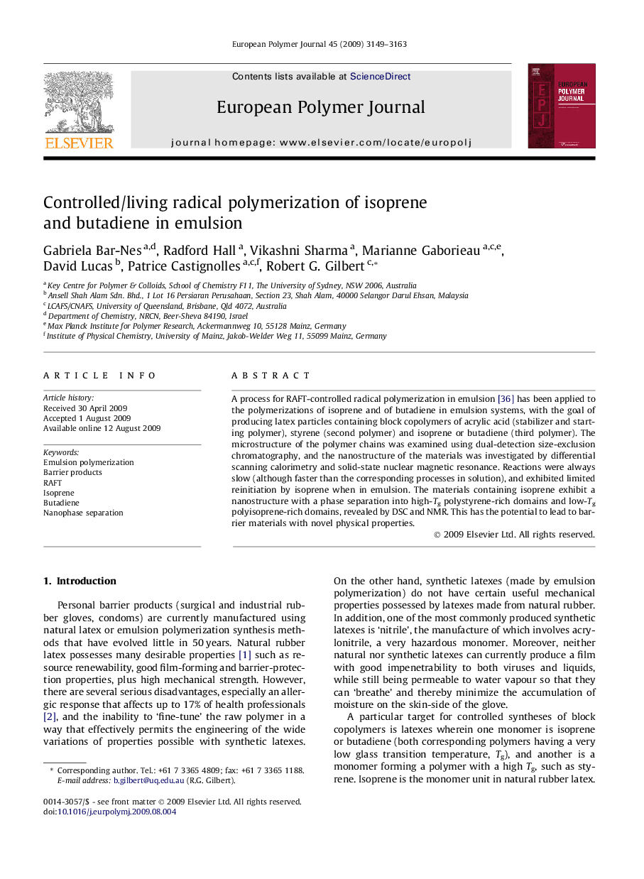 Controlled/living radical polymerization of isoprene and butadiene in emulsion