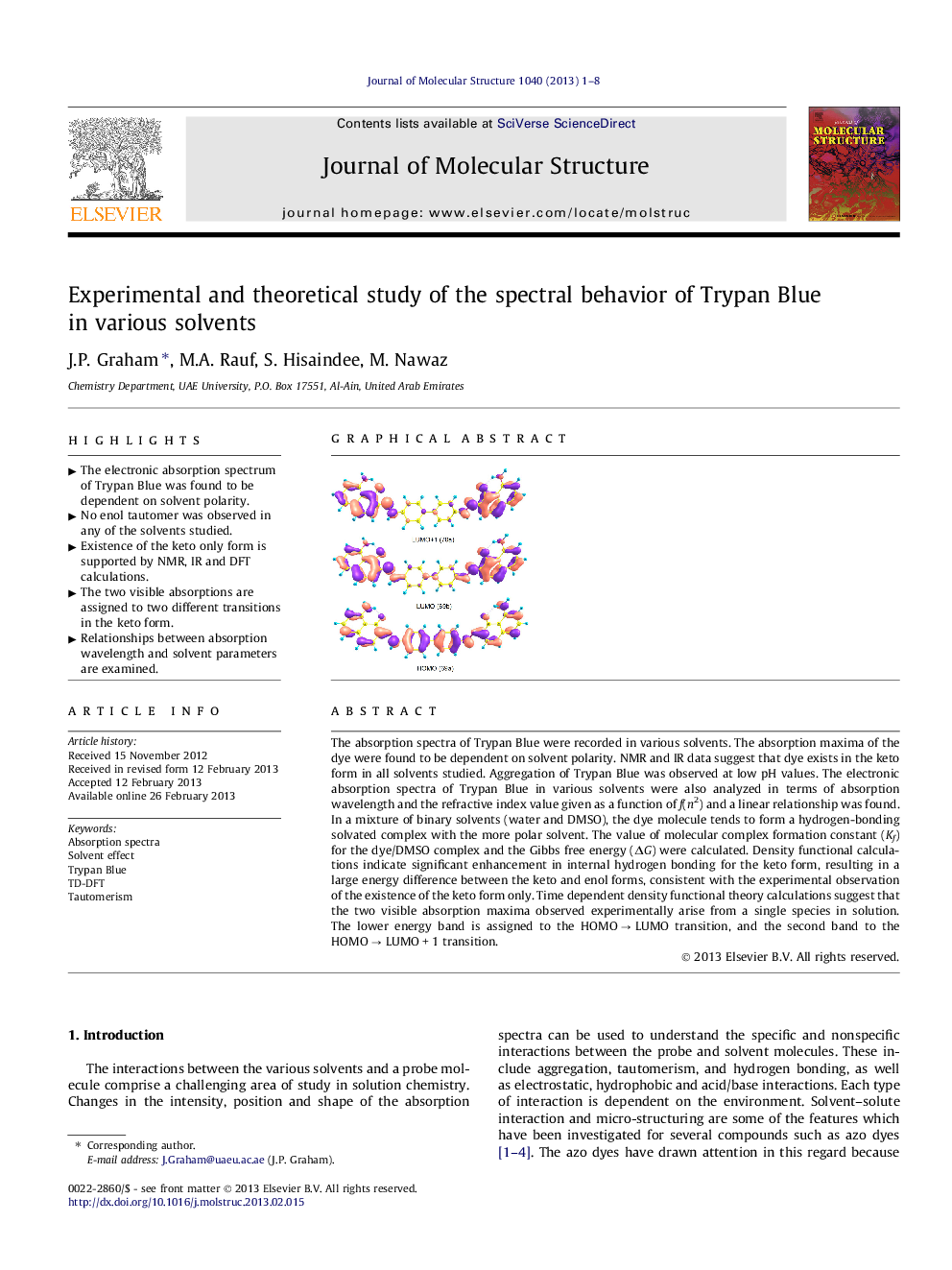 Experimental and theoretical study of the spectral behavior of Trypan Blue in various solvents