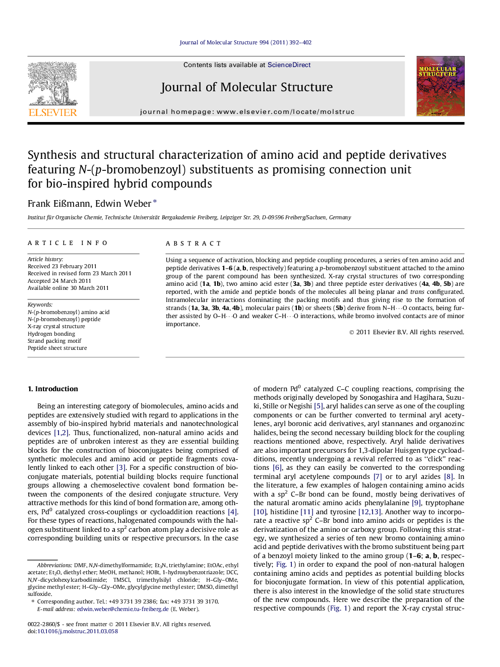 Synthesis and structural characterization of amino acid and peptide derivatives featuring N-(p-bromobenzoyl) substituents as promising connection unit for bio-inspired hybrid compounds