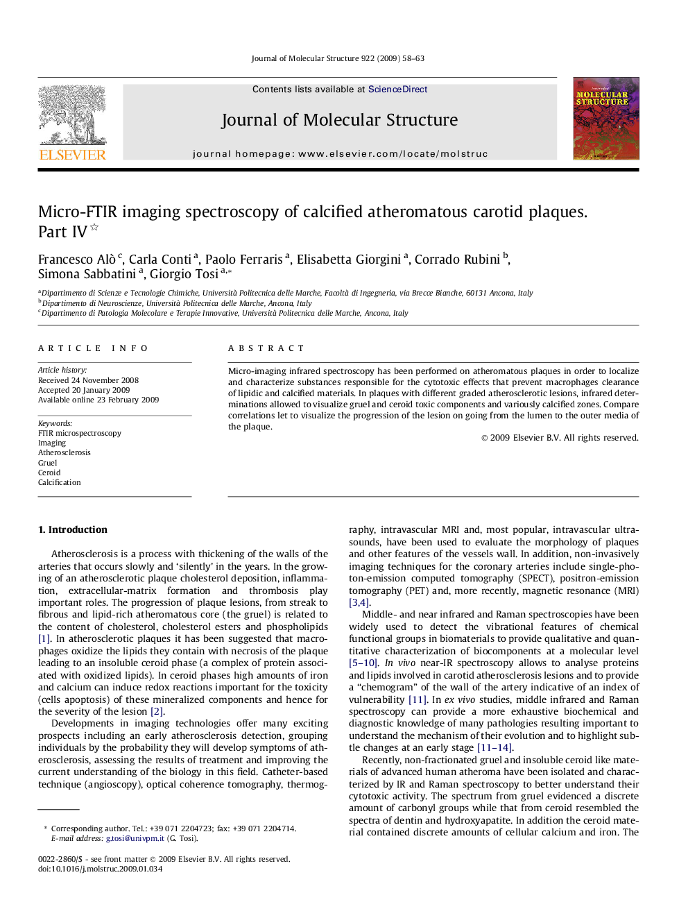 Micro-FTIR imaging spectroscopy of calcified atheromatous carotid plaques. Part IV 