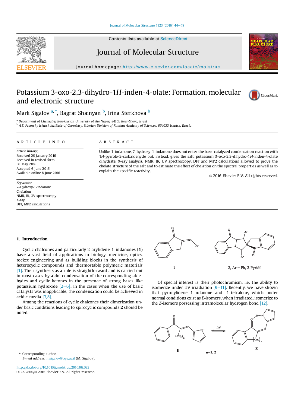 پتاسیم 3-اکسو-2،3-دی هیدرو-1H-اندن 4-الایت: تشکیل، ساختار مولکولی و الکترونیکی