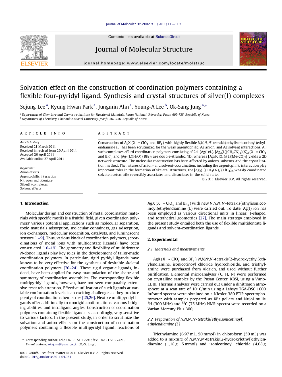 Solvation effect on the construction of coordination polymers containing a flexible four-pyridyl ligand. Synthesis and crystal structures of silver(I) complexes