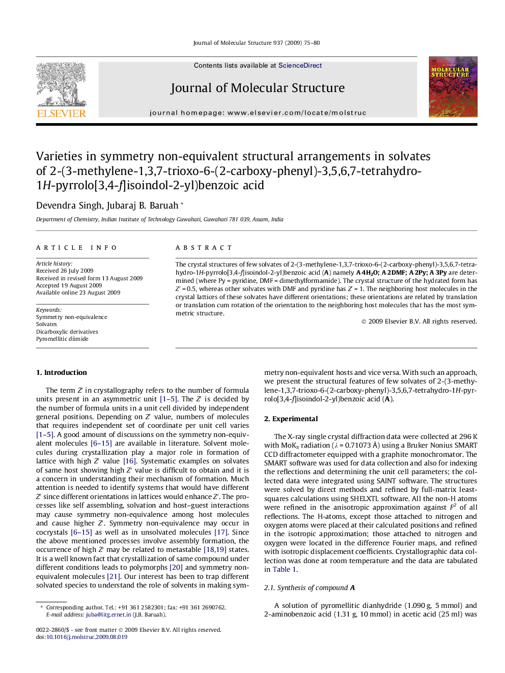 Varieties in symmetry non-equivalent structural arrangements in solvates of 2-(3-methylene-1,3,7-trioxo-6-(2-carboxy-phenyl)-3,5,6,7-tetrahydro-1H-pyrrolo[3,4-f]isoindol-2-yl)benzoic acid