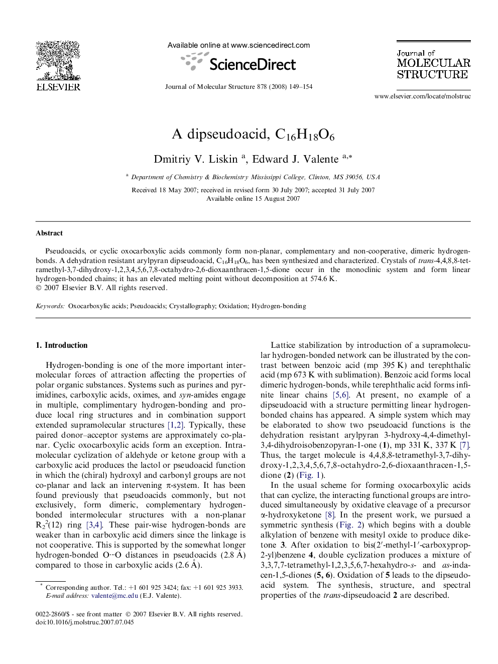 A dipseudoacid, C16H18O6