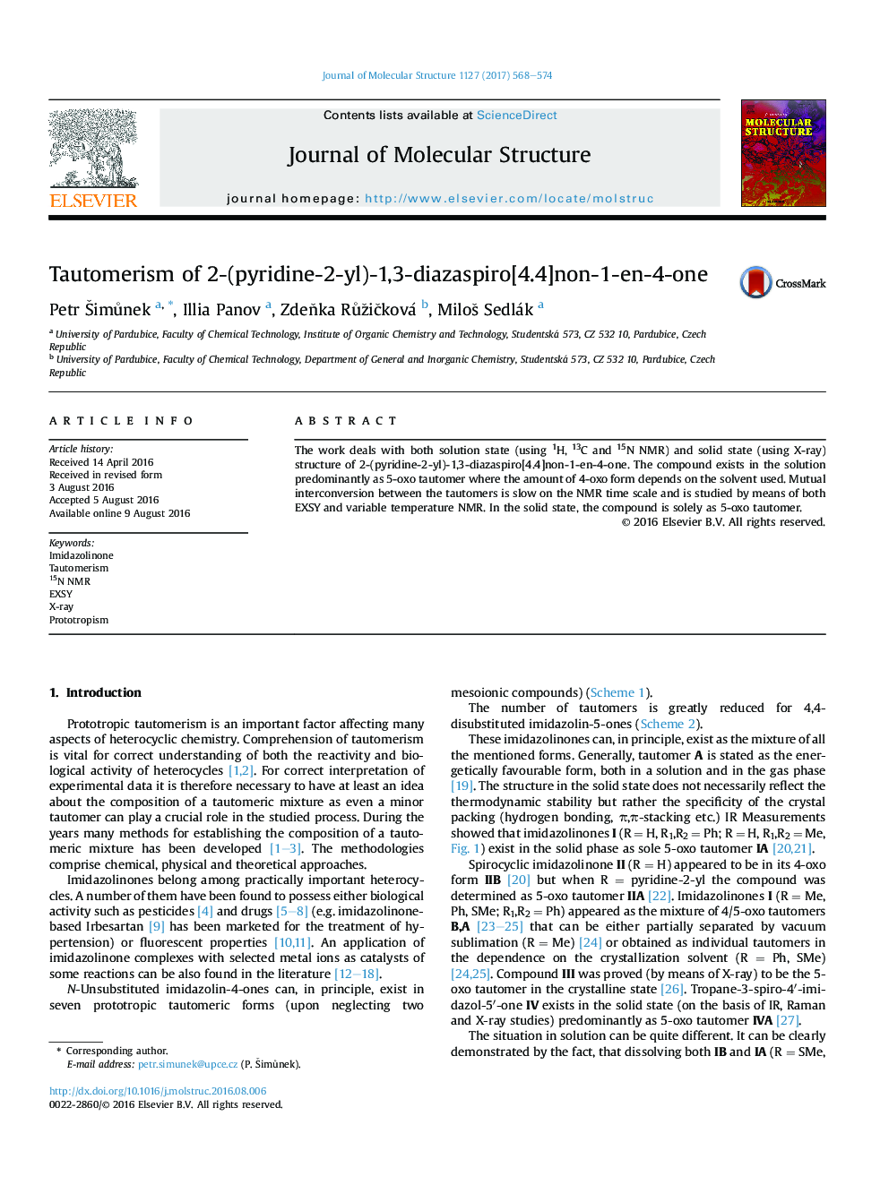 Tautomerism از 2-(pyridine-2-yl)-1,3-diazaspiro[4.4]non-1-en-4-one