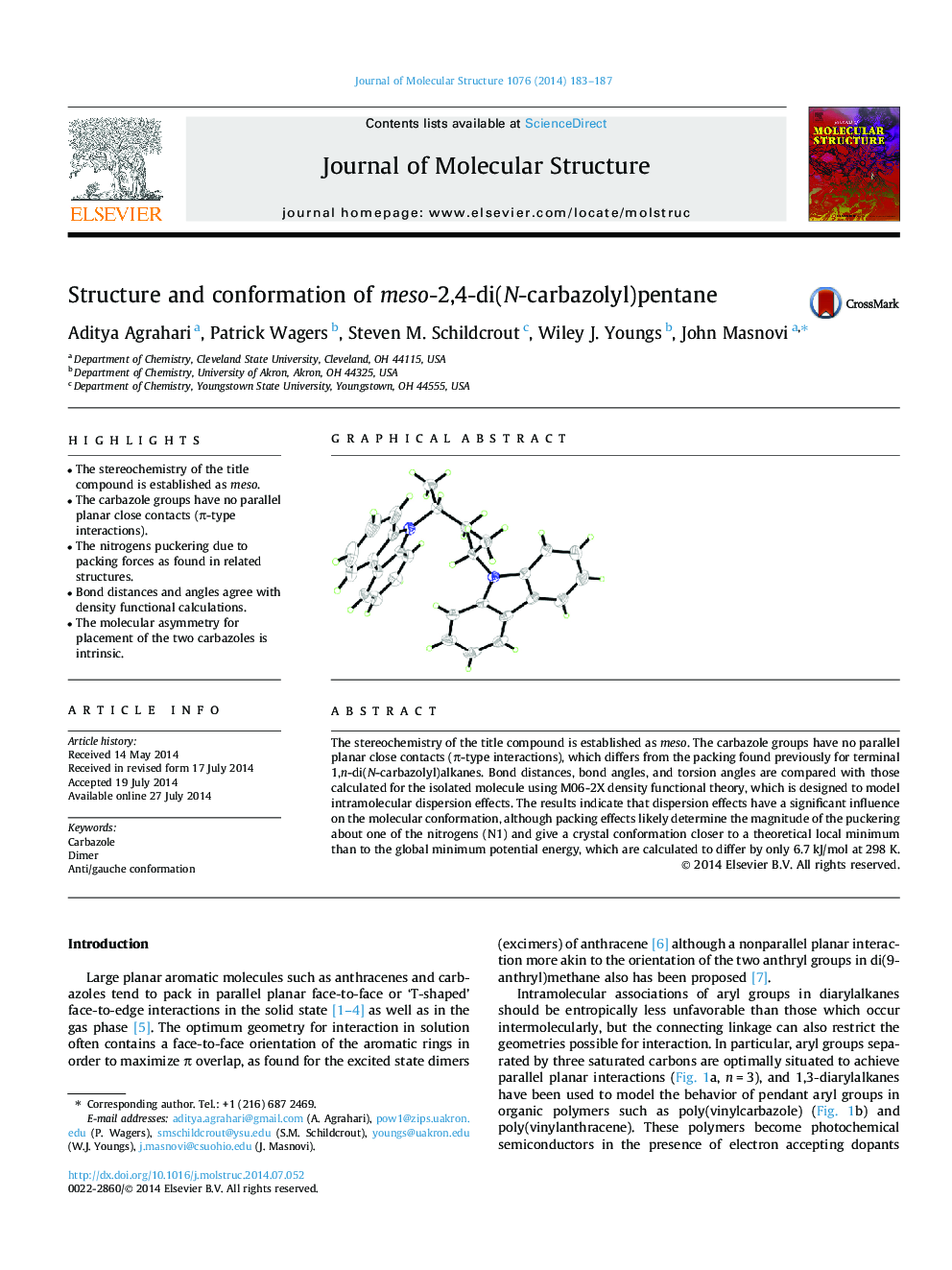 Structure and conformation of meso-2,4-di(N-carbazolyl)pentane