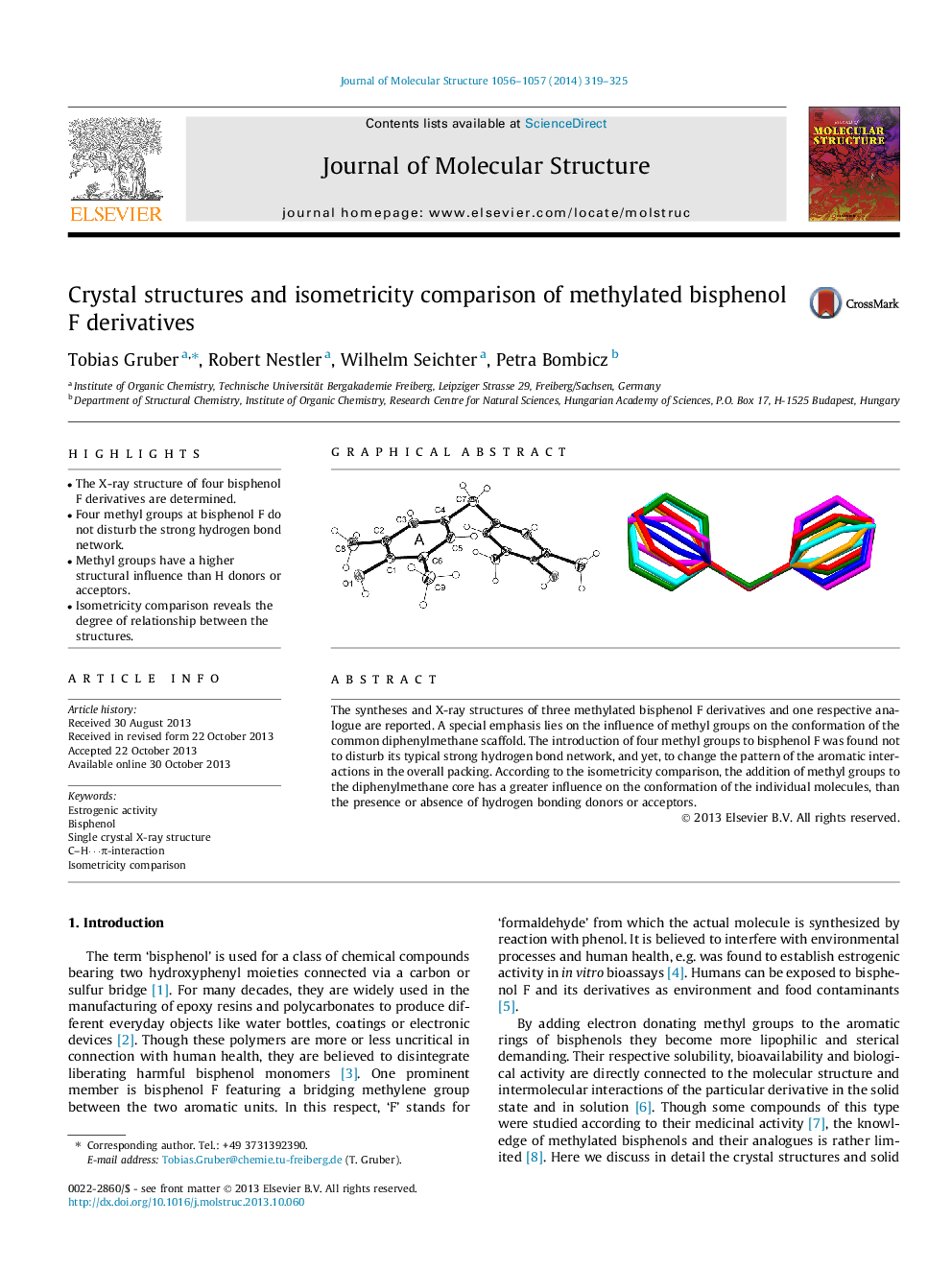 ساختارهای کریستالی و مقایسه ایزومتریک مشتقات بیسفنول متیل 
