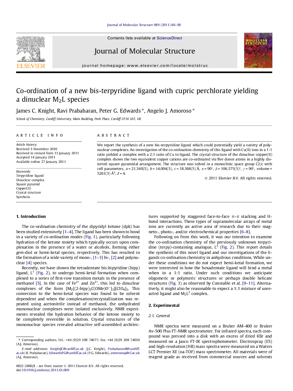 Co-ordination of a new bis-terpyridine ligand with cupric perchlorate yielding a dinuclear M2L species