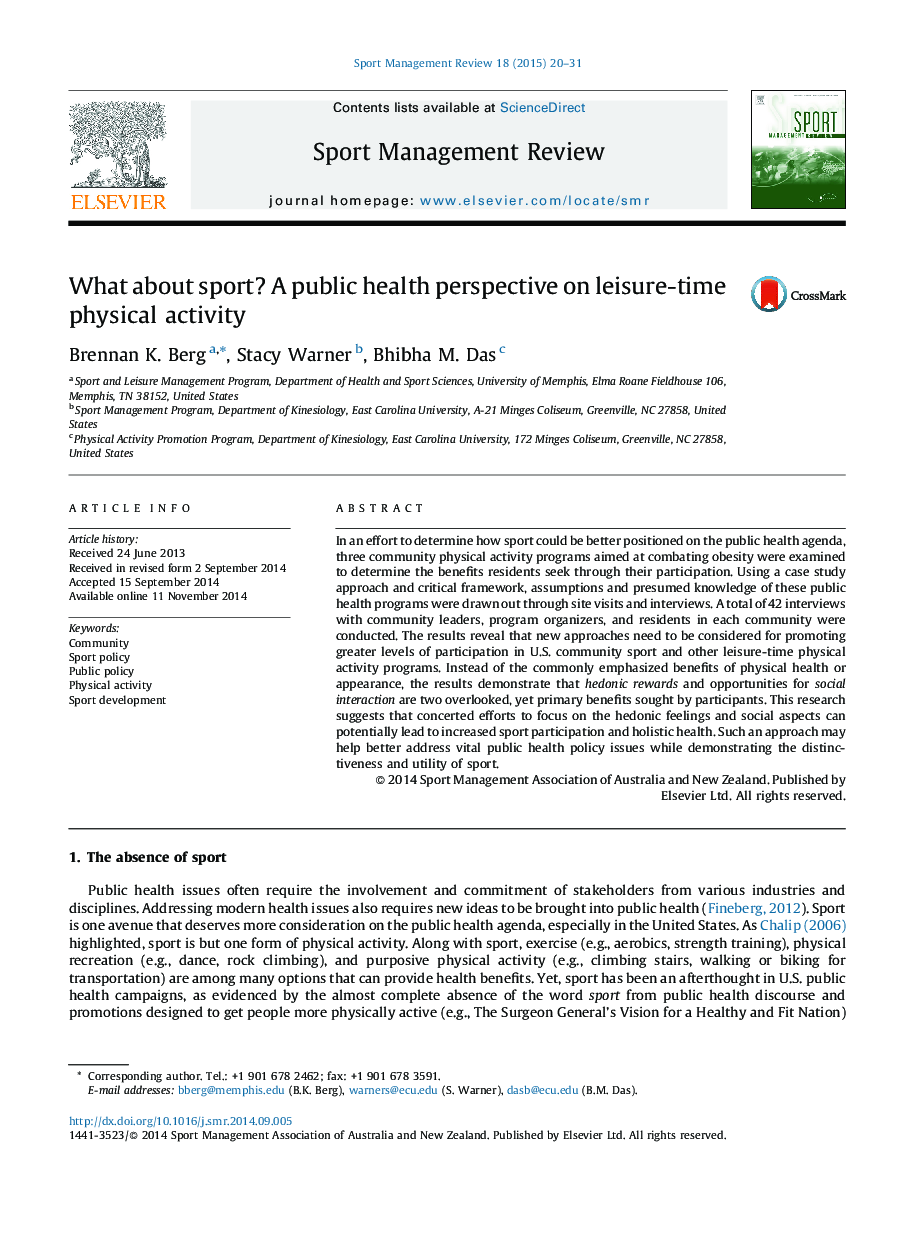 What about sport? A public health perspective on leisure-time physical activity