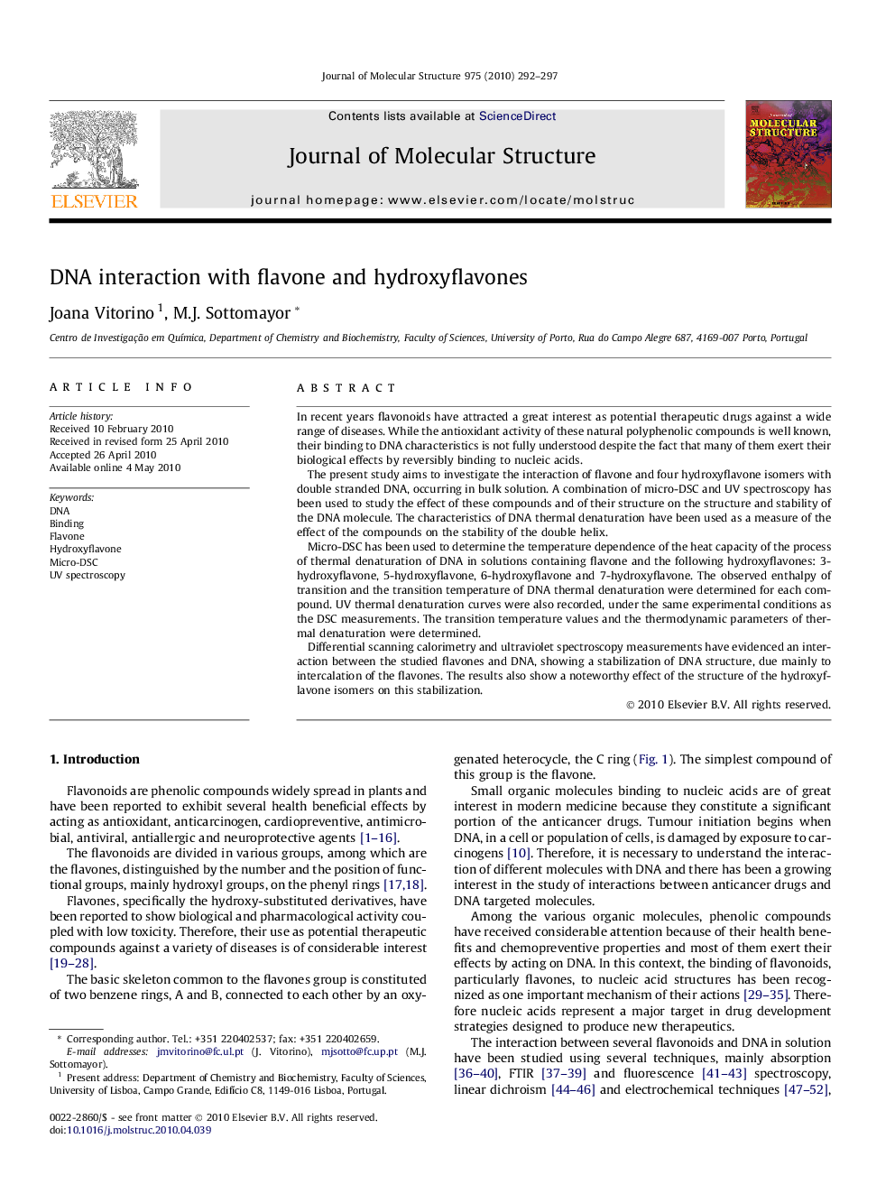 DNA interaction with flavone and hydroxyflavones