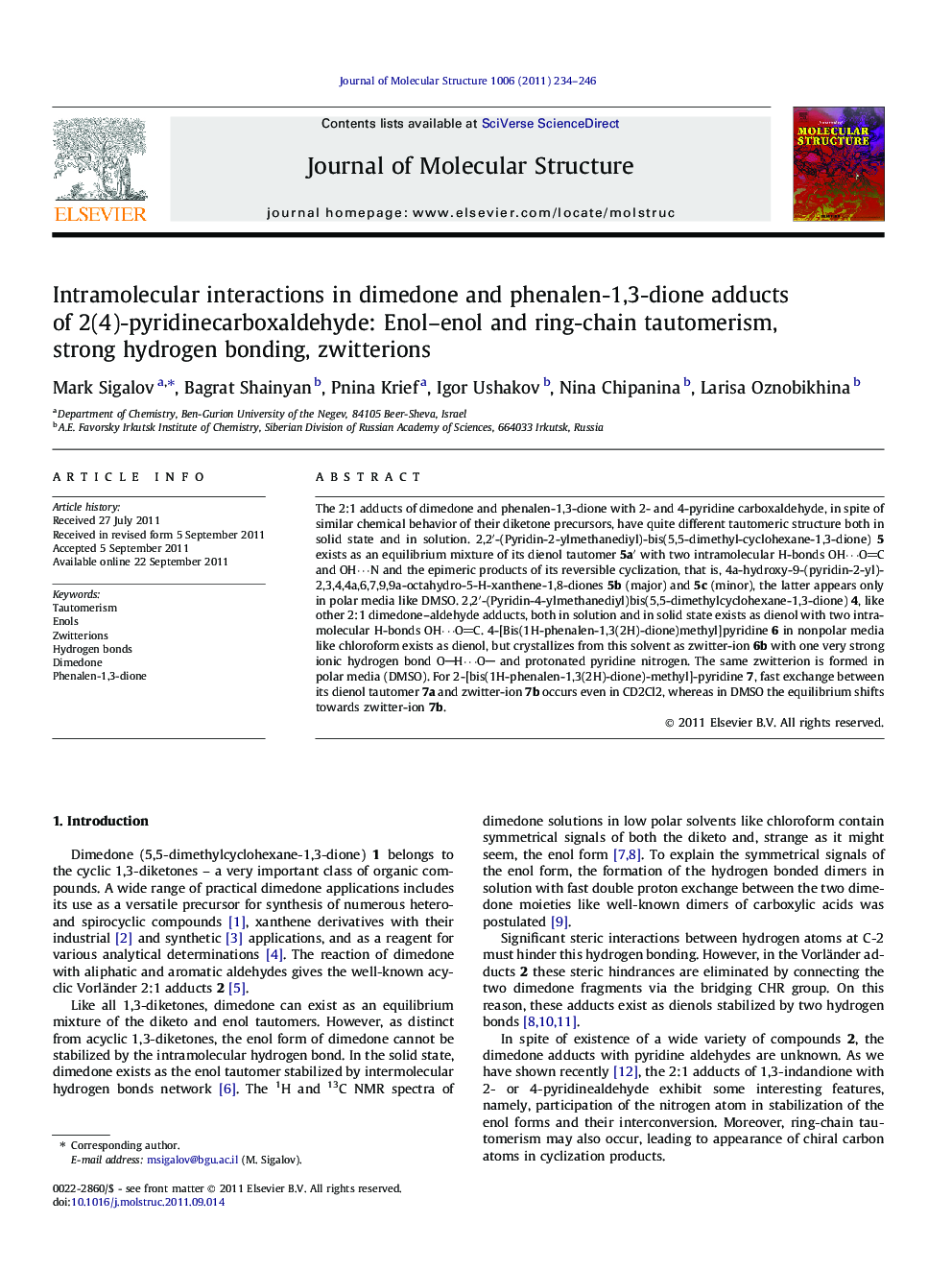 Intramolecular interactions in dimedone and phenalen-1,3-dione adducts of 2(4)-pyridinecarboxaldehyde: Enol–enol and ring-chain tautomerism, strong hydrogen bonding, zwitterions