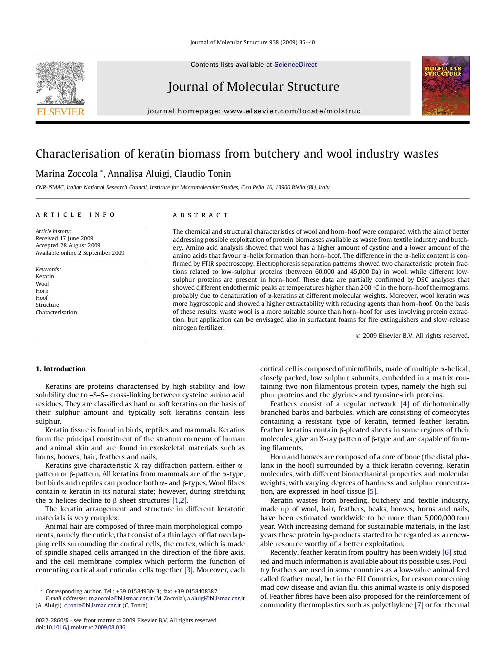 Characterisation of keratin biomass from butchery and wool industry wastes