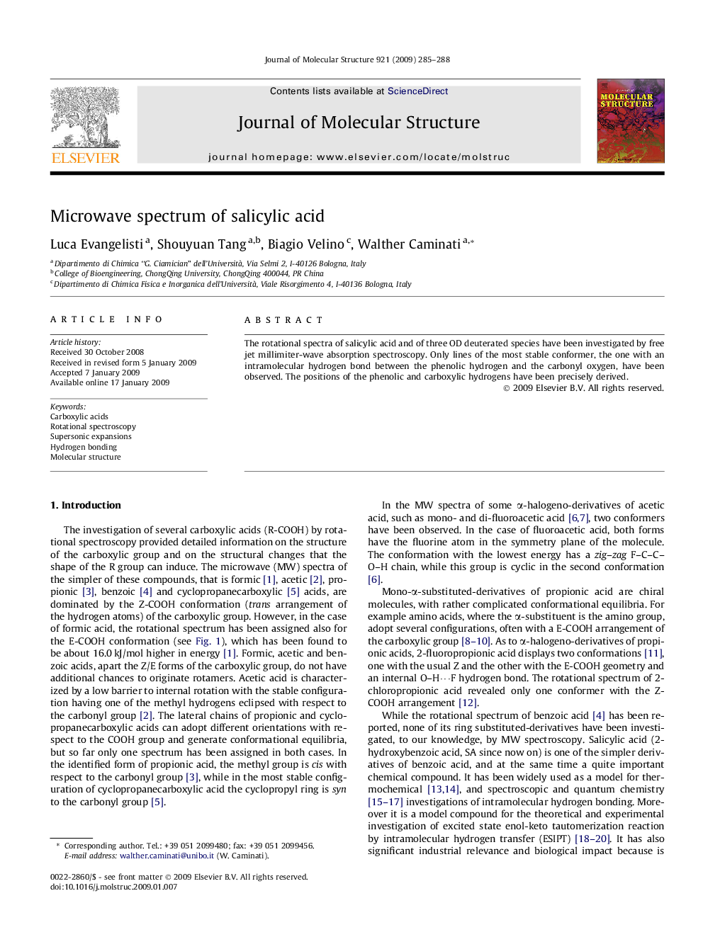 Microwave spectrum of salicylic acid