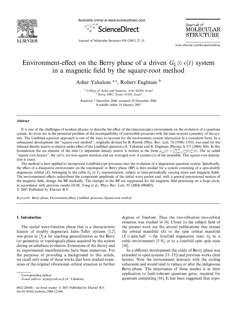 Environment-effect on the Berry phase of a driven G32âÏµ(t) system in a magnetic field by the square-root method